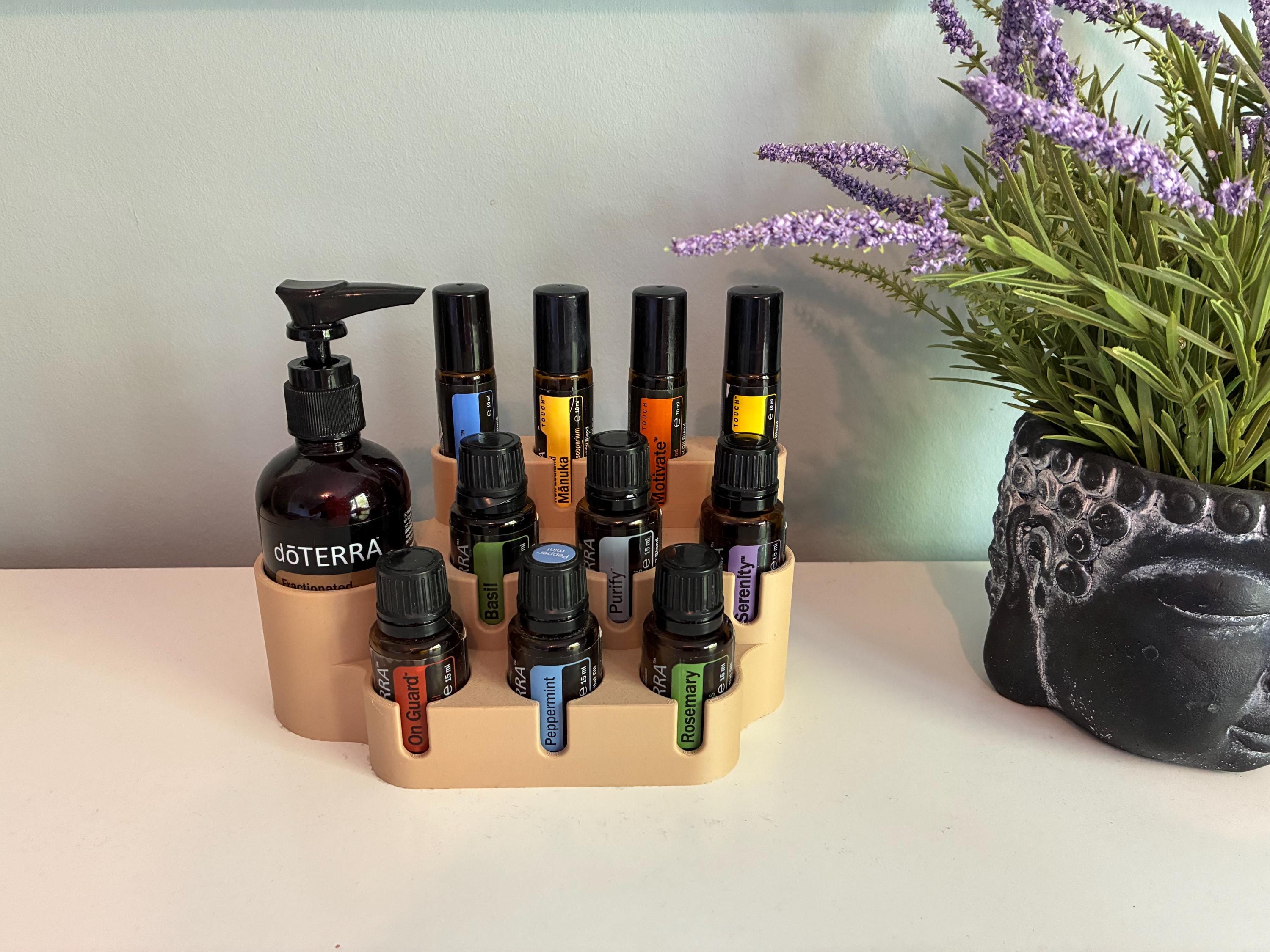 Essential Oils Stand – Organizer for Fractionated Coconut Oil + 10/15ml Bottles | Display Rack