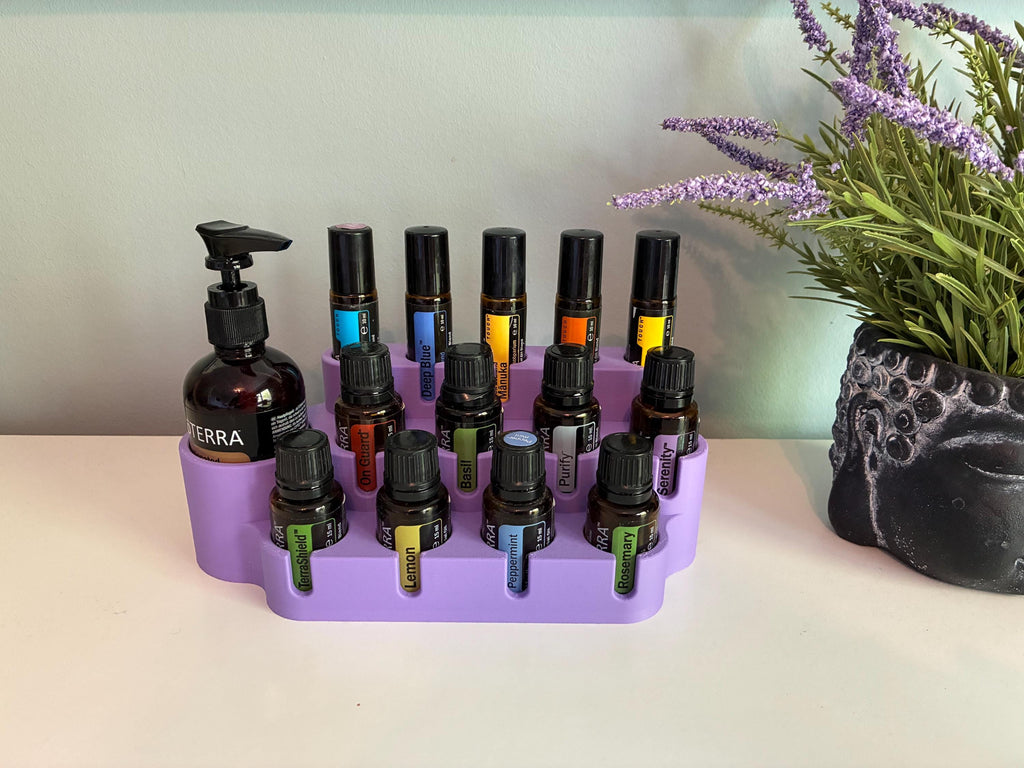 Essential Oils Stand – Organizer for Fractionated Coconut Oil + 10/15ml Bottles | Display Rack