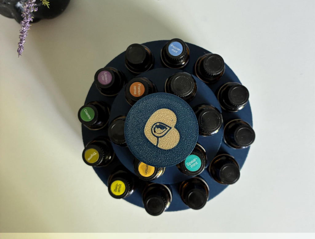 Customizable rotating essential oils stand - Personalized 360 Bottle Organizer | Lazy Susan Style Aromatherapy Stand