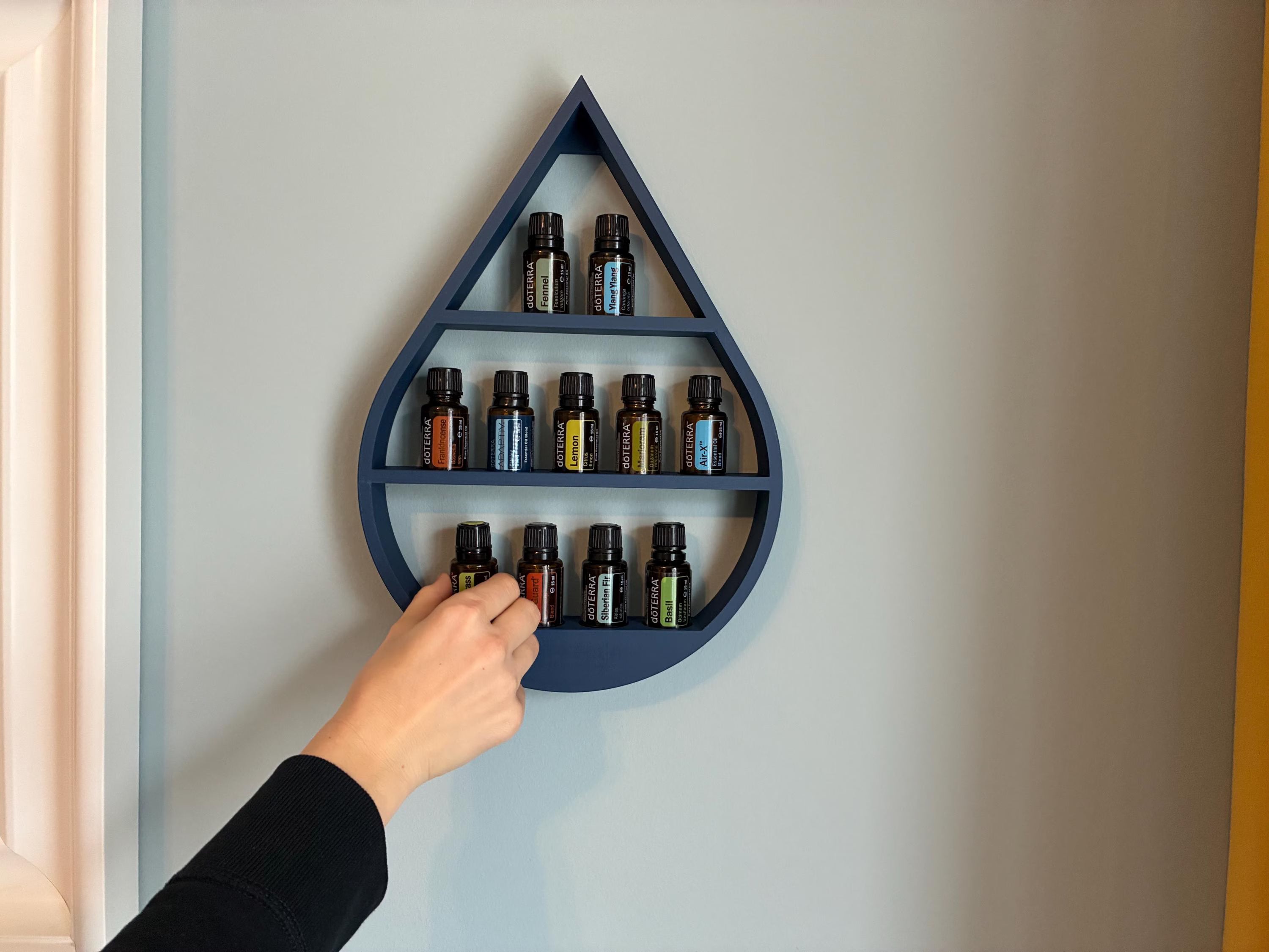 Customizable Essential Oils Wall Shelf – Organizer | Personalized Hanging Rack for 15ml Bottles